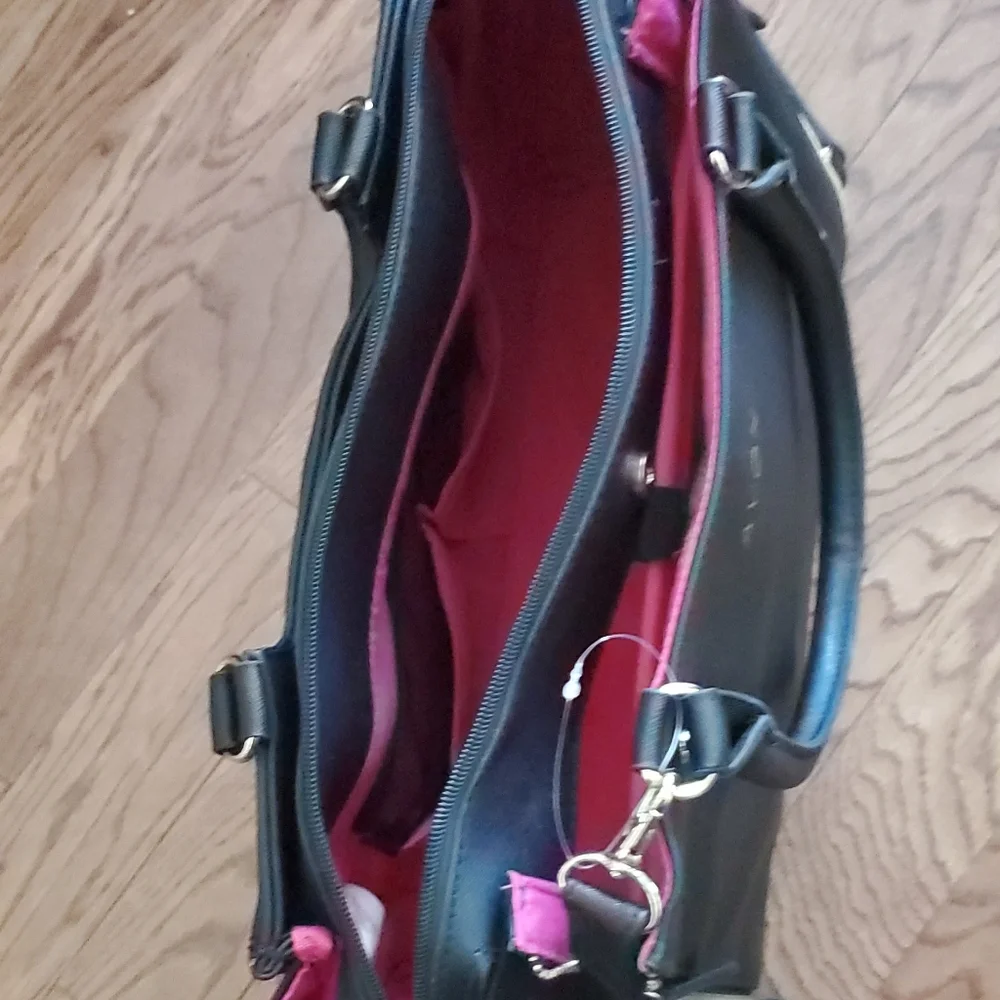 Avon Representative Consultant Black Tote-Pink Trim & Gold Accents 17 x 14